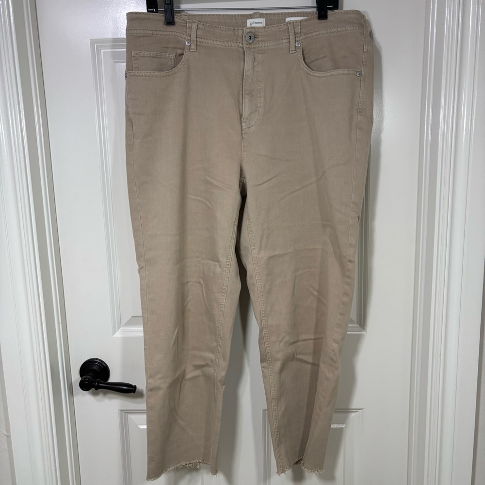 J.Jill Denim High Rise Straight Leg Cropped Jeans Women’s 16 Brown
